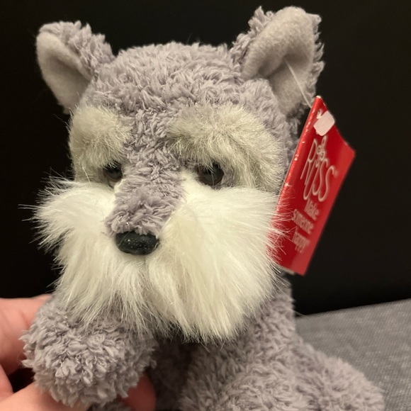 NWT Russ Luv Pets Scruffy Schnauzer Dog Puppy Plush Stuffed Gray - Picture 2 of 8